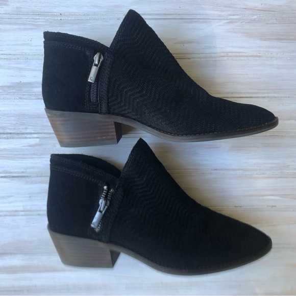 Lucky Brand Suede Leather Black Bootie Boots - Picture 7 of 13